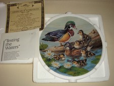 Joe Thornbrugh Natures Nursery Pretty Wood Ducks Testing The Waters Plate Bx+Coa