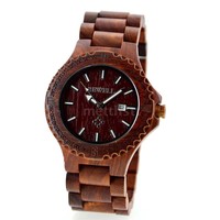 BEWELL Mode Herren Armbanduhr Datum Holz Armband Uhren Licht Analog Quarzuhr Uhr