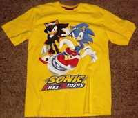 CUTE GAMING CHARACTER CHILDREN'S SONIC FREE RIDERS YELLOW T SHIRT 12 to 13 YEARS