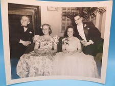 Vintage 1950's Wedding Party Photo with Bride and Groom 8" x 10"