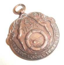 1932 Hackney Schools Swimming Association Vintage Fob Medal