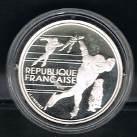 Frankreich: 100 Francs 1990 Olympische Spiele '92 Silber PP Eisschnelllauf[0259]