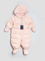 New Baby Gap Girl Pink Polka Dot Down Snowsuit Winter Bunting Size 0-6 Months