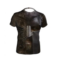 RASH GUARD HELL KURZÄRMELIG MMA GLADIATOR SPARTANER IDEAL FÜR TRAINING LAUFEN