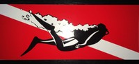 Aufkleber Autoaufkleber Sticker Taucheraufkleber Diver Taucher Taucherflagge