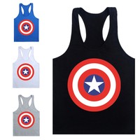 Herren Captain America Tank Top Stringer Bodybuilding Gym Fitness-Weste