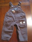 OshKosh Boys Brown Cotton Soccer Bear Overalls 6 month EUC
