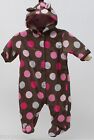 Carter's Brown with Pink Polka Dots Footed FuzzyBunting Pram Size 3 Months NWT