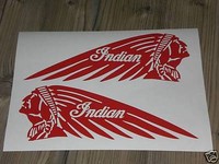 2x INDIAN Aufkleber Chief Tankaufkleber Indianer Old School Bobber Custom Retro
