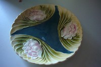 Majolikateller Reliefteller Zierteller Wandteller,Jugendstil, gemarkt