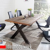  Esstisch Massivholztisch 230 cm Holz Metall Industrie Design Tisch Esszimmer