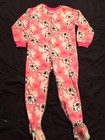 JOE BOXER PINK Cat FOOTIE Zip Up Flannel PAJAMAS GIRLS Sz 4T 