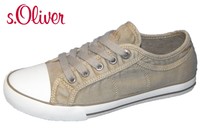 s.Oliver Damen Sneaker Beige Pepper Halbschuhe Schuhe Canvas Slipper 23636-324
