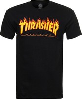 THRASHER T SHIRT FLAME MAG LOGO BLACK