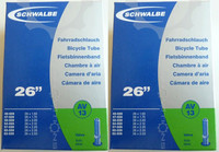 2 x Schwalbe Schlauch AV 13 AV13 26" Zoll Schrader-/Autoventil Fahrradschlauch 