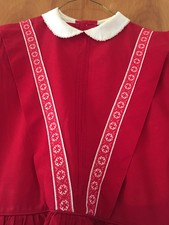 Vintage 60s Classic School Red Petticoat Crinoline Holiday Girls Dress