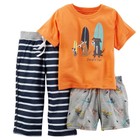 NWT Boys 4T CARTER'S 3 Piece Surfing Dog Pajama Set Tee Pants Shorts ~ L@@K!