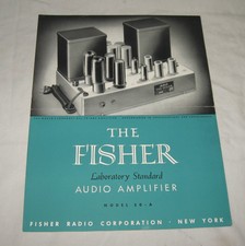Original FISHER 50-A Radio Vacuum Tube Amplifier Single Sheet Factory BROCHURE