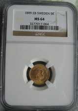 New listing
1899 Eb Sweden Gold 5 Kronor Ngc Ms-64