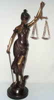 G260: Monumentale Bronzefigur, Bronze Justizia Justitia Göttin der Gerechtigkeit