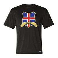 EAKS® HERREN T-SHIRT "ISLAND / ICELAND" schwarz #1 Fußball Fan Shirt WM EM 2016