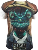 LIZARD Sublimation full front print white T-shirt/Wild/Rock/Funny/Mountain/Top