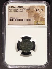 Constantine I • Rome Ad 321 • Ngc Ch Xf • Ancient Imperial Roman • Ae3 Bi Nummus