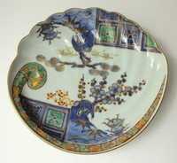 Imari Porcelain Awabi Form Dish, Shape of Abalone Shell Arita, Meiji Period 1890