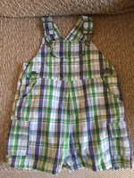 Oshkosh Plaid Overall Shorts Size 12 Months Baby Infant Boy.