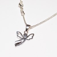 Engel Silber Anhänger m. Silberkette 925 Stempel Kette 45cm x 2mm