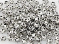 Großpackung 250x Metallperlen 3x5mm Linsen altsilber Rondelle Spacer Perlen-7004