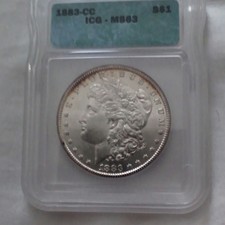 1883 Cc Morgan Silver Dollar Icg Ms63