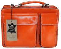 Unisex aktentasche klein hergestellt in italien 100% echtes Leder 7007 orange DE