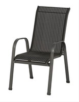 Gartensessel / Gartenstuhl Delphi stapelbar Alu anthr./schwarz-silber