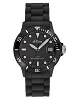 s.Oliver Unisex Uhr Armbanduhr Silikon Schwarz Plastik Datum SO-1934-PQ