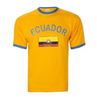 Ecuador Fan T-Shirt Fußball Retro Shirt Trikot Gelb Unisex L XL XXL XXXL