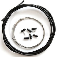 Jagwire Schaltzug & Schalthülle schwarz | inkl. Endkappen & Quetschnippel