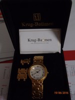 KRUG-BÄUMEN Charleston Gent's Herrenuhr 18k hartvergoldet