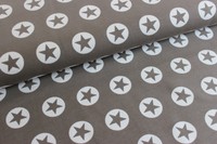 Retro Sterne Sommersweat Frech Terry taupe  nähen Pumphose 