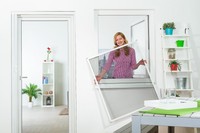 Fliegengitter Fenster Alurahmen PROFI QUALITÄT SLIM Zuschnitt FERTIG MONTIERT