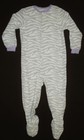 Zebra Print Gray Purple Fleece Pajamas Size 4T