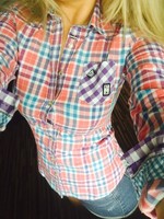 Gaastra Bluse Kariert Bunt Rot Pink Blau Gr S Neu Ohne Etikett Karo Hemd