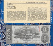 Great Historic Banknotes 1863 Csa $10 Confederate T59 1st series Cut cancel
