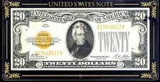 1928 $20 pure Gold Certificate in high grade