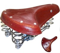 VINTAGE KLASSISCH BRAUN SCHEIN- LEDER FAHRRAD RADFAHREN SATTEL SITZ KOMFORT