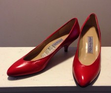 Vintage Red Evan-Picone Heels Size 7 1/2 Made In Spain