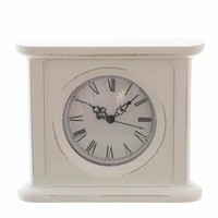 Landhaus Shabby weiss Tischuhr Kaminuhr Standuhr Vintage Holz NEU OVP