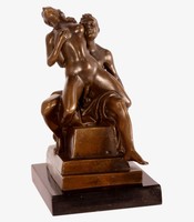 BRONZESKULPTUR FIGUR NACKTE FRAU EROTIK  AKT BRONZE
