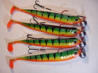 Lieblingsköder Firetiger mit Stinger&Jig 3/0 14g  Gummiköder Zander-Hecht-Barsch