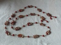 #8554# (S411-D) Schal-Collier mit Jaspis-Nuggets und -kugeln